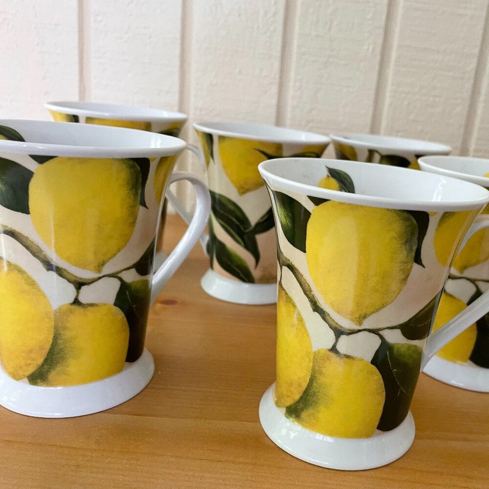 6 Pimpernel Porcelain Mugs